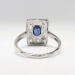 Edwardian Sapphire Diamond Ring Antique Circa 1920's Emerald Cut Blue Sapphire Diamond Engagement Wedding Anniversary Ring Platinum