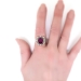 Antique Sapphire Diamond Ring Lab Pink Sapphire & Old Mine Cut Halo Unique Ring 18k Sterling Silver