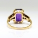 Vintage 5.60ct t.w. Emerald Cut Amethyst Diamond Ring Circa 1940's Jones & Woodland 14k Yellow Gold Platinum Birthstone Cocktail Ring