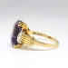 Vintage 5.60ct t.w. Emerald Cut Amethyst Diamond Ring Circa 1940's Jones & Woodland 14k Yellow Gold Platinum Birthstone Cocktail Ring