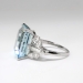 Vintage 8.46ct t.w. Emerald Cut Aquamarine Ring Circa 1940's Diamond Birthstone Engagement Wedding Ring Platinum