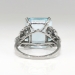 Vintage 8.46ct t.w. Emerald Cut Aquamarine Ring Circa 1940's Diamond Birthstone Engagement Wedding Ring Platinum