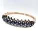 Antique 3.28ct t.w. Bracelet 1900's Blue Sapphire & Diamond Hinged Bangle 18k Rose Gold Sterling Silver Bracelet