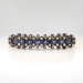 Antique 3.28ct t.w. Bracelet 1900's Blue Sapphire & Diamond Hinged Bangle 18k Rose Gold Sterling Silver Bracelet