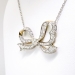 Large Antique 1900's 2.95ct t.w. Antique Cut Diamond Bow Necklace Pendant 18k Gold Platinum