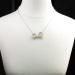 Large Antique 1900's 2.95ct t.w. Antique Cut Diamond Bow Necklace Pendant 18k Gold Platinum