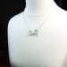 Large Antique 1900's 2.95ct t.w. Antique Cut Diamond Bow Necklace Pendant 18k Gold Platinum