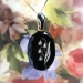 Antique Lily Of The Valley Victorian Circa 1870's Carved Onyx Black Enamel Rose Cut Diamond Mourning Pendant 14k Yellow Gold