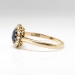 Antique Victorian Sapphire Ring Circa 1880's Natural Violet Blue Cushion Sapphire Old European Cut Diamond Halo Ring 14k Gold