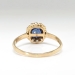 Antique Victorian Sapphire Ring Circa 1880's Natural Violet Blue Cushion Sapphire Old European Cut Diamond Halo Ring 14k Gold