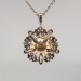 Antique Diamond Pendant Necklace 1.67ct t.w. Circa 1880's Diamond Flower Pendant Necklace Sterling Silver 14k Rose Gold 18' Inch Chain