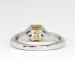 Estate Fancy Yellow Canary Diamond Trillion Cut Diamond Three Stone Engagement Ring Platinum 18k Yellow Gold