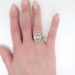 Art Deco Diamond Engagement Ring 1.70ct t.w. Green Lab Emerald Halo Marquise Round Baguette Diamonds Platinum