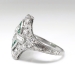 Art Deco Diamond Engagement Ring 1.70ct t.w. Green Lab Emerald Halo Marquise Round Baguette Diamonds Platinum