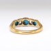 Antique Turquoise Five Stone Band Circa 1900's Old Mine Cut Diamond Turquoise Ring 18k