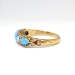 Antique Turquoise Five Stone Band Circa 1900's Old Mine Cut Diamond Turquoise Ring 18k