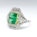 Antique Emerald Diamond Ring Circa 1915 2.84ct t.w. Natural Emerald & Old European Cut Filigree Engagement Birthstone Ring Platinum 18k