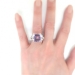 Vintage Amethyst Diamond Ring Circa 1940's Rose De France Filigree Cocktail Birthstone Anniversary Ring Platinum