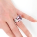 Vintage Amethyst Diamond Ring Circa 1940's Rose De France Filigree Cocktail Birthstone Anniversary Ring Platinum