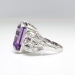 Vintage Amethyst Diamond Ring Circa 1940's Rose De France Filigree Cocktail Birthstone Anniversary Ring Platinum