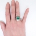 Art Deco Natural Emerald and Diamond Cocktail or Birthstone Ring 1.47ctw. 18k Platinum