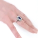 Vintage Sapphire Diamond Ring Circa 1930's Art Deco Double Halo Cocktail Birthstone Engagement Ring Platinum