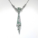 Art Deco Emerald Diamond Necklace 2.55ct t.w. Vintage Circa 1920's Old European Cut Diamond Emerald Filigree Necktie Pendant Platinum