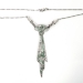 Art Deco Emerald Diamond Necklace 2.55ct t.w. Vintage Circa 1920's Old European Cut Diamond Emerald Filigree Necktie Pendant Platinum