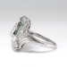 Art Deco Diamond Emerald Ring Circa 1930's 1.87ct t.w. Antique Marquise Cut Diamonds Hand Engraved Engagement Anniversary Ring Platinum 