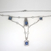 Vintage Sapphire Diamond Necklace 9.60ct t.w. Natural Blue Sapphire & Diamond Wedding Birthstone Pendant Platinum