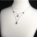 Vintage Sapphire Diamond Necklace 9.60ct t.w. Natural Blue Sapphire & Diamond Wedding Birthstone Pendant Platinum