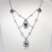 Vintage Sapphire Diamond Necklace 9.60ct t.w. Natural Blue Sapphire & Diamond Wedding Birthstone Pendant Platinum