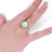 Antique Opal Diamond Ring Circa 1900's 6.41ct t.w. Natural Opal & Rose Cut Diamond Birthstone Anniversary Ring 18k Platinum