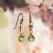 Edwardian Peridot Drop Earrings 10k Rose Gold