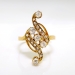 Antique Diamond Navette Ring Circa 1910 .73ct t.w. Old European Cut Rose Cut Diamond Cocktail Ring 18k Gold