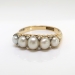 Victorian Antique Pearl Ring Circa 1850's Rose Cut Diamond Natural Pearl Stacking Wedding Band Ring 18k Yellow Gold