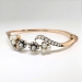 Antique Rose Cut Diamond Pearl Bracelet Circa 1880's Rose Gold Bracelet 18k Sterling Silver 6 3/4' Inches