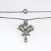 Antique Victorian Old Cut Diamond Bow Pendant Brooch Necklace Circa 1890's 15k Gold Silver