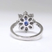 Estate Sapphire Diamond Ring Circa 1990's Blue Sapphire Diamond Halo Cocktail Birthstone Anniversary Engagement Ring 18k White Gold