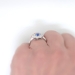 Estate Sapphire Diamond Ring Circa 1990's Blue Sapphire Diamond Halo Cocktail Birthstone Anniversary Engagement Ring 18k White Gold