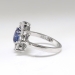 Estate Sapphire Diamond Ring Circa 1990's Blue Sapphire Diamond Halo Cocktail Birthstone Anniversary Engagement Ring 18k White Gold