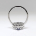 Estate Sapphire Diamond Ring Circa 1990's Blue Sapphire Diamond Halo Cocktail Birthstone Anniversary Engagement Ring 18k White Gold