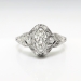 Vintage Art Deco Marquise Diamond Filigree Hand Engraved Engagement Anniversary Ring Platinum