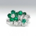 Vintage Oscar Heyman Emerald and Diamond Floral Bypass Ring 1.51ct t.w. Platinum