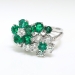 Vintage Oscar Heyman Emerald and Diamond Floral Bypass Ring 1.51ct t.w. Platinum