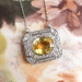 Beautiful 12ct Natural Yellow Sapphire & 2.10cts Old Single Cut Transitional Cut Diamond Necklace Platinum