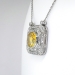 Beautiful 12ct Natural Yellow Sapphire & 2.10cts Old Single Cut Transitional Cut Diamond Necklace Platinum