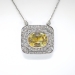 Beautiful 12ct Natural Yellow Sapphire & 2.10cts Old Single Cut Transitional Cut Diamond Necklace Platinum