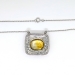 Beautiful 12ct Natural Yellow Sapphire & 2.10cts Old Single Cut Transitional Cut Diamond Necklace Platinum