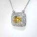 Beautiful 12ct Natural Yellow Sapphire & 2.10cts Old Single Cut Transitional Cut Diamond Necklace Platinum